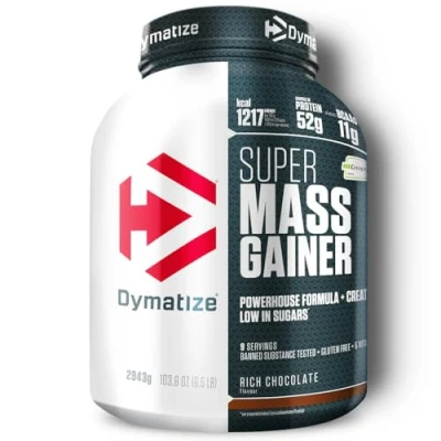 Abbildung von Dymatize Super Mass Gainer Rich Chocolate 2943g Weight Pulver + Kohlenhydrate, Creapure Kreatin, BCAAs und Casein