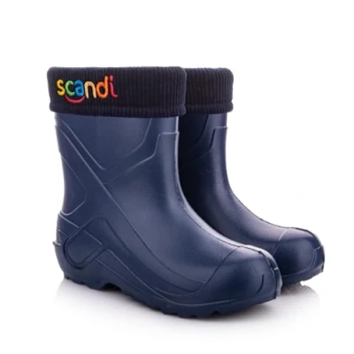 Abbildung von LEMIGO Kinder EVA Gummistiefel Gefüttert Filzisolierte Schaumstoff Stiefel 24 37 EU (Dunkelblau Bunte Stickerei, numeric_29)