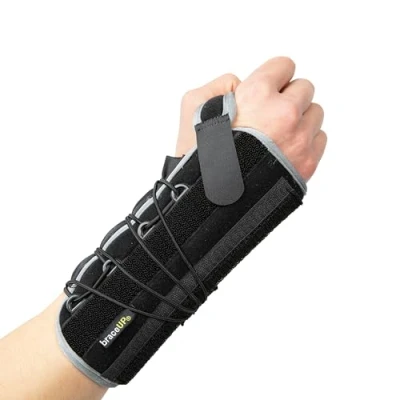 Abbildung von BraceUP Quick Wrap Handgelenkbandage für Karpaltunnel, Tendinitis und Arthritis Hand Handgelenk Unterstützung (Linke Hand)