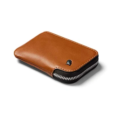 Abbildung von Bellroy Leather Card Pocket Wallet, schlanke Geldbörse mit Reißverschluss (Max. 15 Karten, Fach für Geldscheine und Münzen) Caramel