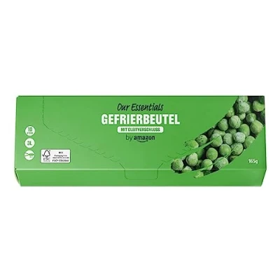 Abbildung von by Amazon Gefrierbeutel mit Gleitverschluss, 3 Liter, 15 Stück, 1er Pack