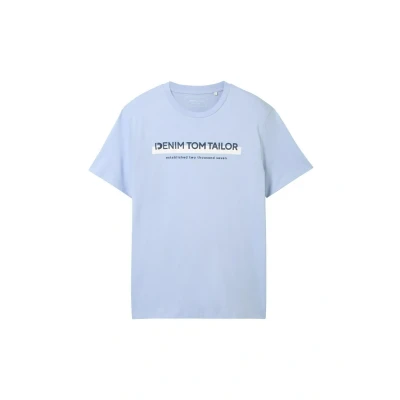 Abbildung von TOM Tailor Denim Tshirt print, Herren, Größe: Small, Brunnera blue