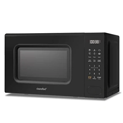 Abbildung von COMFEE&#039; Digitale Mikrowelle, 700 W, 20 l, 6 voreingestellte Menüs, Express Cook, 11 Leistungsstufen, Auftauen, Speicherfunktion Schwarz CM E202CC(BK)