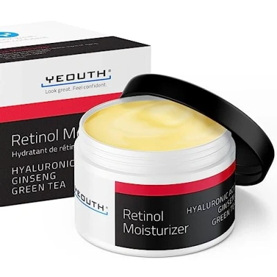 Abbildung von YEOUTH Retinol Creme Gesicht mit Hyaluron, Feuchtigkeitscreme für Falten, Trockene und Stumpfe Haut, Nacht Beauty Cream, Anti Aging Skincare 118ml