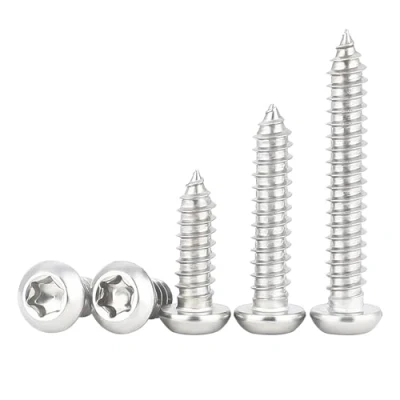 Abbildung von Qrity 50 STÜCKE M4x20mm selbstschneidende Schraube, Torx Flachkopfschrauben, Edelstahl Rundkopf Selbstbohrende Schrauben