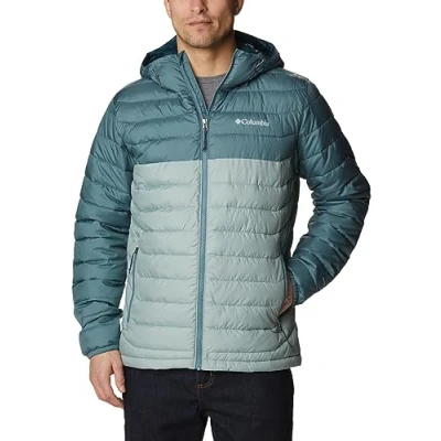 Abbildung von Columbia Men&#039;s Powder Lite Hooded Puffer Jacket, Niagara, Metal, S