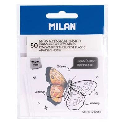 Abbildung von MILAN® Haftnotizen, transparent, abnehmbar, transparent