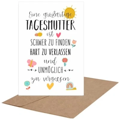 Abbildung von CJ&amp;M Abschiedskarte Tagesmutter Abschiedsgeschenk Karte Dankeskarte
