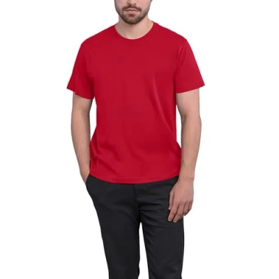 Abbildung von HRM Herren Heavy Luxury Roundneck Tee, rot, Gr. 5XL I Fair Trade T Shirt mit Rundhalsausschnitt Nachhaltig &amp; aus 100% Bio Baumwolle