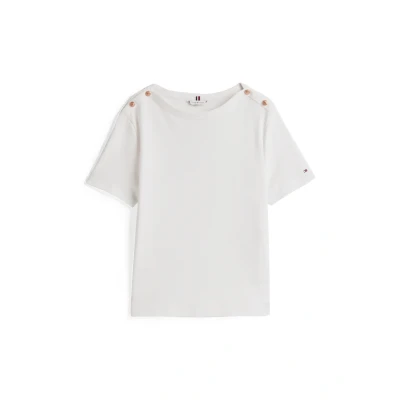 Abbildung von Tommy Hilfiger Stripe Tshirt basic, Damen, Größe: XXS, Ecru