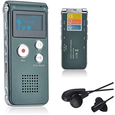 Abbildung von Lychee 8GB LCD Bildschirm Digitales Diktiergerät Aufnahmegerät Sprachaufnahme Audiorekorder Voice Recorder für Studium Konferenzen und Interviews MP3 Player (Grau)