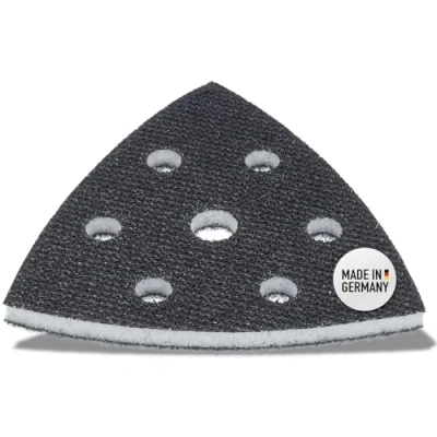 Abbildung von DFS Softauflage für Deltaschleifer Schleifplatte 93x93x93 mm 6 Loch aus Schaum (weich), Interface Pad soft Schleifpapier Dreieckschleifer