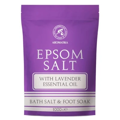 Abbildung von Epsom Salz Badesalz 1000g mit Ätherischen Lavendel Öl Magnesiumquelle Mineralsalz Aromatherapie Badewanne Körperpflege Guter Schlaf Entspannung