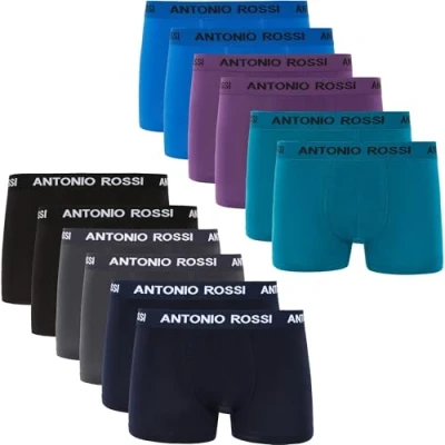 Abbildung von ANTONIO ROSSI (12er Pack) Herren Boxer Hipster Boxershorts Multipack mit elastischem Bund Atmungsaktive, weiche für Männer den Alltag