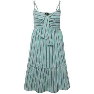 Abbildung von Ulla Popken Striped Spaghetti Strap MIDI Freizeitkleid, Damen, Größe: 46/48, Turquoise green