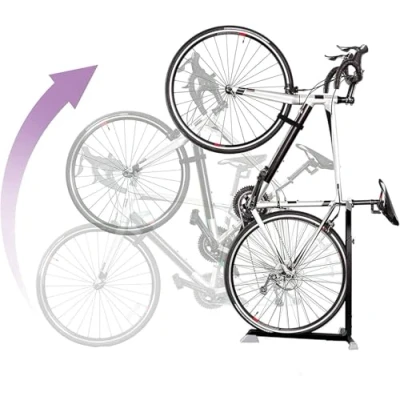 Abbildung von Bike Nook Fahrradständer Hinterrad für den Innenbereich, Fahrradhalter, Garagen Ordnungssysteme Fahrräder, platzsparender Ständer mit Verstellbarer Höhe, Stand