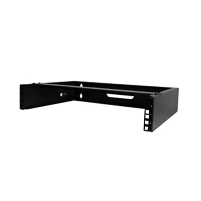 Abbildung von StarTech.com 2HE wandmontage Netzwerkschrank klein 19 Zoll Patchhalter/Rackschrank Industriegehäuse/Industrieschrank für Serverschrank 35kg Tragkraft, Schwarz (RACK 2U 14 BRACKET)
