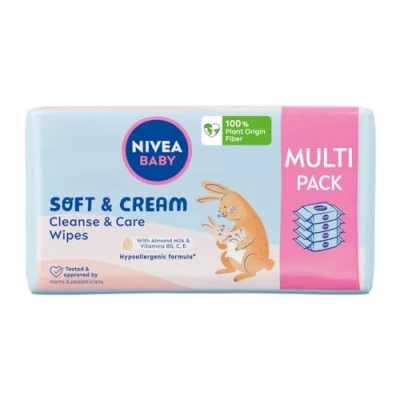 Abbildung von NIVEA BABY Taschentücher Biologisch abbaubar Soft &amp; Cream Sparpack, 4x 57pcs