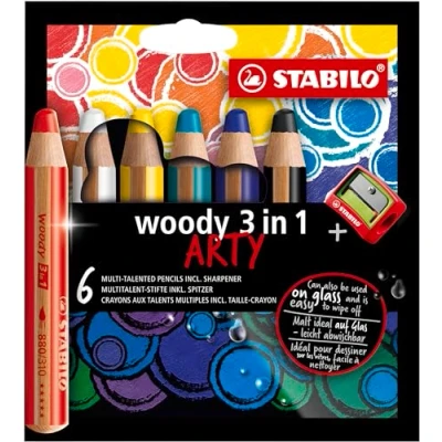 Abbildung von STABILO 3 in 1 Buntstifte 6er Pack Mit Anspitzer