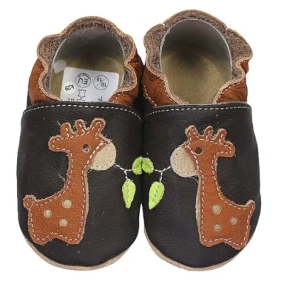 Abbildung von HOBEA Germany Krabbelschuhe für Jungs und Mädchen in verschiedenen Designs, Schuhgröße:16/17 (0 6 Monate), Modell Schuhe:Giraffe