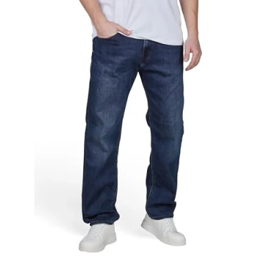 Abbildung von JACK &amp; JONES Jeans Herren Stretch lang Straight Fit JJICLARK Jeanshose Hose Denim, Länge:36L, Farbe:Black/Blue (CB 146), Weite:34W