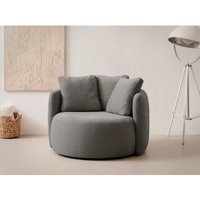 Abbildung von OTTO home Sessel "Kaarl, moderner Rundsessel, Loungesessel, Loveseat" Webstoff, in fünf Farben, inkl. Rückenkissen, zeitloses Design