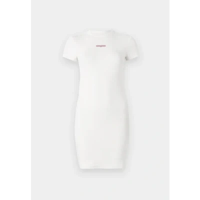 Abbildung von Tommy Jeans Script MINI Dress Jerseykleid, Damen, Größe: 32, Ecru
