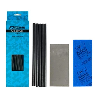 Abbildung von XCMAN Alpine Freeride Snowboard Ski Base Ptex Repair Kit: 5 ptex, Metal Scraper, Sanding Sponge