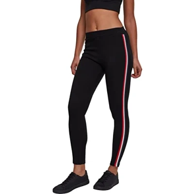 Abbildung von Urban Classics Leggings Hosen, Damen, Größe: Small, Black/firered/white/navy