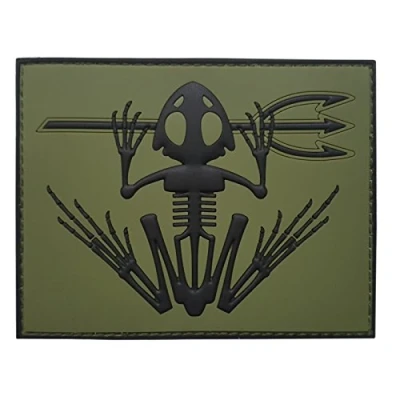 Abbildung von Olive Drab US Navy Seals Bone Frog Skull Skeleton DEVGRU OD Morale PVC Hook Patch