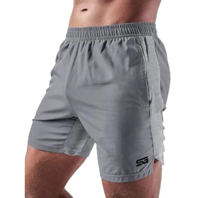 Abbildung von Satire Gym® Kurze Sporthose Herren Funktionelle Fitness Shorts für Männer Sport als (Hellgrau, S)