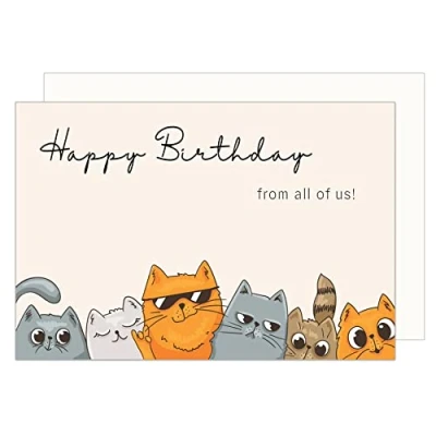 Abbildung von Edition Seidel Premium Geburtstagskarte mit Umschlag. Glückwunschkarte Billet Happy Birthday Humor Lustig cool Mann Frau Junge Mädchen Teenager Kids coole Katzen (G3467 SW023)