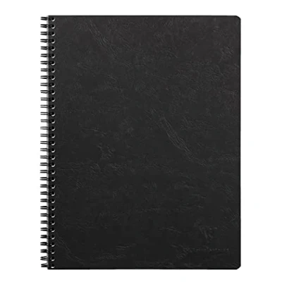 Abbildung von Clairefontaine 782561C Collegeblock / Heft Age Bag mit Doppelspirale, DIN A4+ 80 Blatt abtrennbar, perforiert, 4 fach gelocht, liniert, Schwarz, 1 Stück