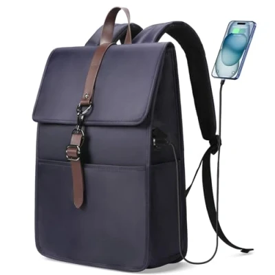 Abbildung von HEROIC KNIGHT Rucksack Damen, Laptop 15,6 zoll Business Herren mit USB Anschluss, Eleganter Tagesrucksack, Schulrucksack, Backpack women für Uni Büro Arbeit, Dunkelblau