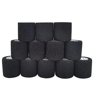 Abbildung von COMOmed selbstklebender verband elastische binde handgelenk bandage pflaster rolle Dog Bandagen Tierische Schwarz 5 cm X 12 Bände