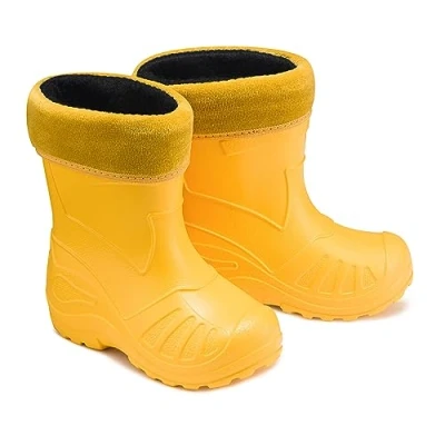Abbildung von ESTRO Regenschuhe Kinder Gummistiefel Jungen Regenstiefel Gefütterte Winter Mädchen K050 (27 EU, Gelb)