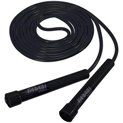 Abbildung von Farabi Sports Springseil, Fitness, Boxercise, Kunststoffgriff, Nylon Seil, für Fitnessstudio, Übung (Black)