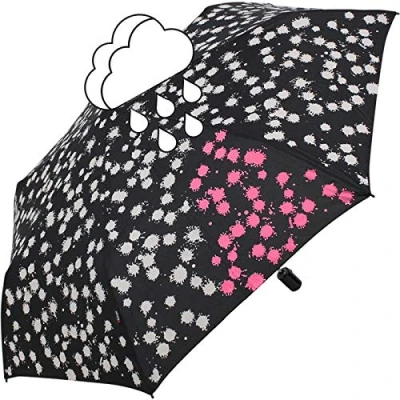 Abbildung von Knirps Taschenschirm Slim Duomatic Paint Drops Wet Print Pink