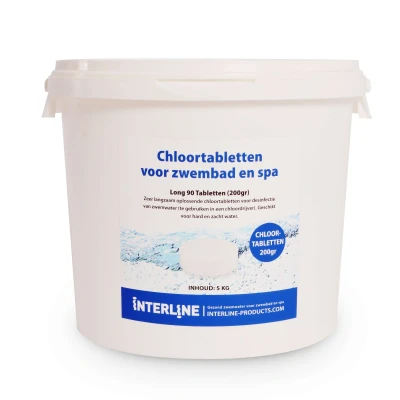 Abbildung von Chlortabletten für Schwimmbad Long90 200gramm/5kg