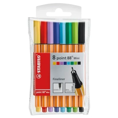 Abbildung von Fineliner STABILO point 88 Mini 8er Pack mit 8 verschiedenen Farben