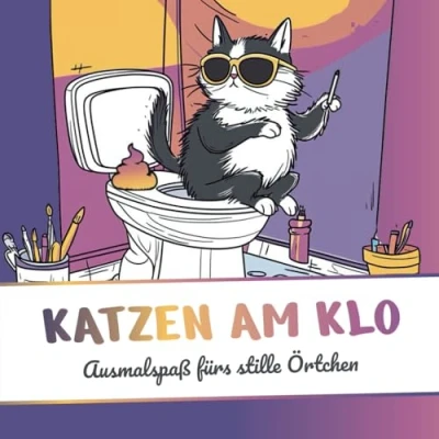 Abbildung von Katzen am Klo: Das Ausmalbuch fürs stille Örtchen