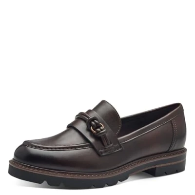 Abbildung von MARCO TOZZI Damen Loafer ohne Absatz Vegan mit Blockabsatz, Braun (Chestnut), 40 EU