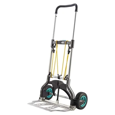 Abbildung von wolfcraft I TS 850 Offroad 5503000 Transportsystem Sackkarre für Garten und Gelände bis 100 kg Tragkraft Sackkarrenrad mit einem Durchmesser von 18 cm klappbar leicht verstaubar