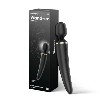 Abbildung von Satisfyer Wand er Woman Schwarz/gold