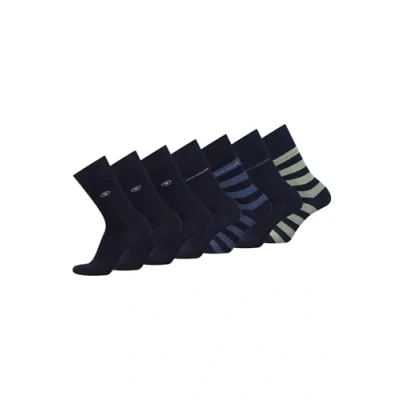 Abbildung von TOM TAILOR Socken navy stripes mix 39 42 7er Box Baumwollsocken für Altag und Freizeit schlichte
