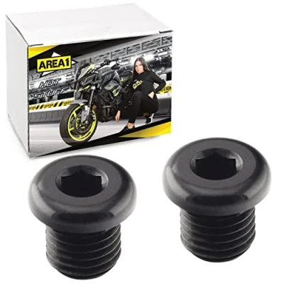 Abbildung von Area1 Motorradspiegel Gewindeabdeckung 1xM10x Rechts + 1xM10 Linksgewinde, Lenkenendenspiegel Blindstopfen. kompatibel mit MT03 MT07 MT09 MT10 MT125 Tracer XT Tenere FZ6 FZ8 FZ1 XJ6SP WR