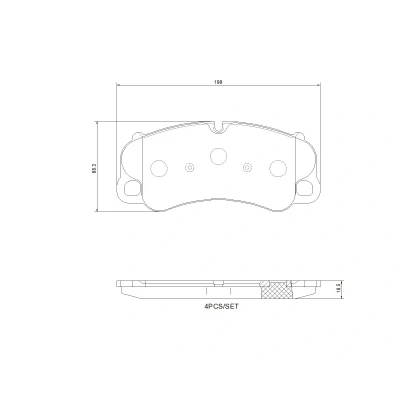 Abbildung von BREMBO P 65 054 Bremsbelagsatz für Verschleißwarnanzeiger vorbereitet mit Anti Quietsch Blech ohne Zubehör