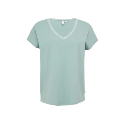 Abbildung von Modalmix Shirt mit Spitzenblende salbeigrün L