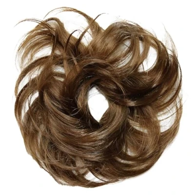 Abbildung von CAISHA Haarteil Haargummi Hochsteckfrisuren Voluminös Gewellt Unordentlich Kunstfaser DM13cm Brünett G3C