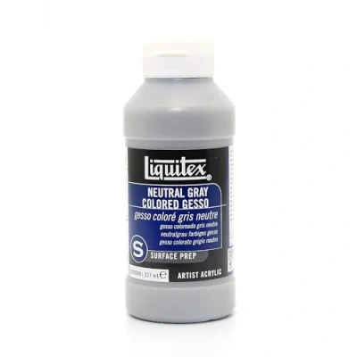Abbildung von Liquitex Gesso Grundierung für Acrylfarben, Ölfarben, Alkydfarben, lichtecht, gebrauchsfertig, lichtecht in Archivqualität 237ml Topf, Grau